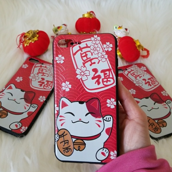 2 for $10 IPHONE 7&8PLUS LUCKY CAT CASE - Picture 3 of 8